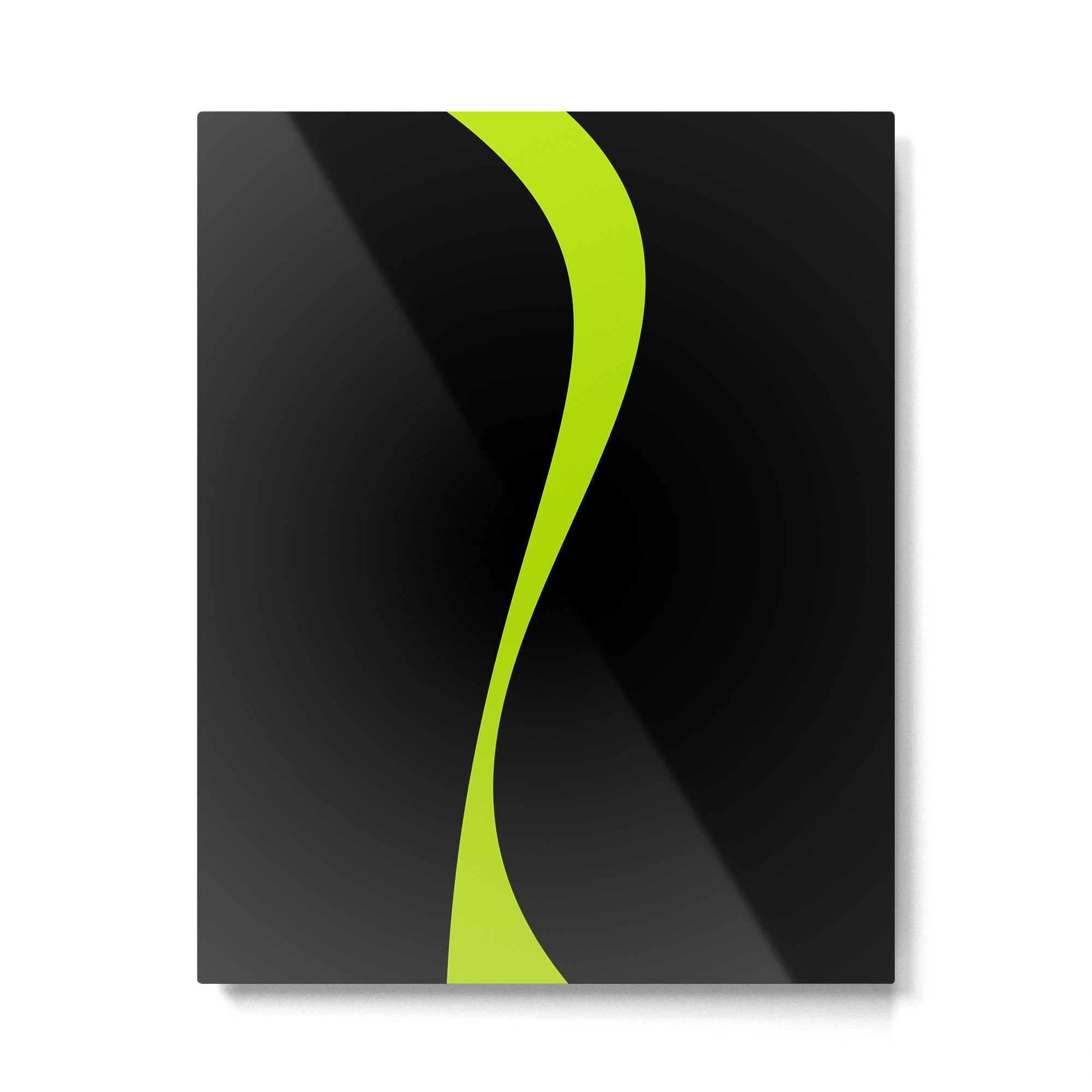 Simple Waves 2 - Lime Green Metal Print Gallery Image 6