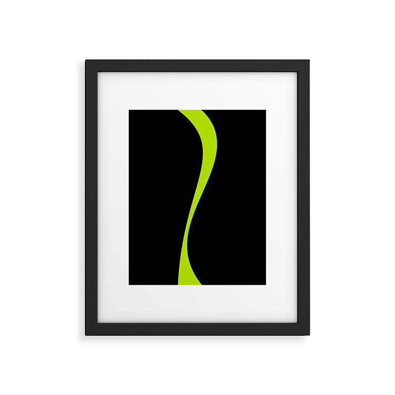 Simple Waves 2 - Lime Green Framed Art Print Gallery Image 6