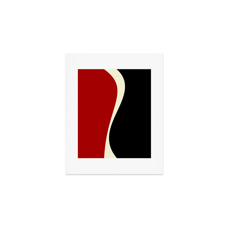 Simple Waves 2 - Red & Cream Art Print Gallery Image 1