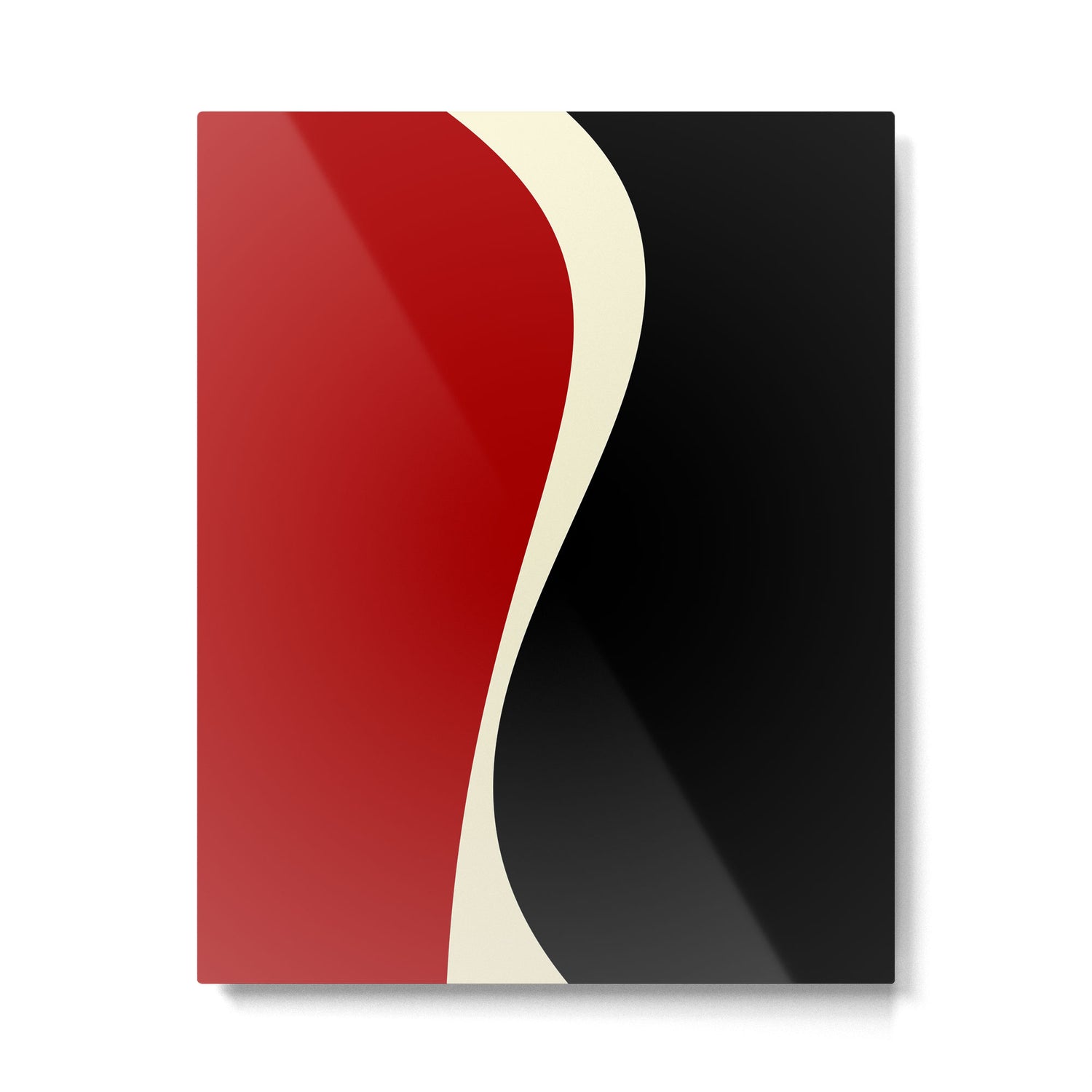 Simple Waves 2 - Red & Cream Metal Print Gallery Image 6