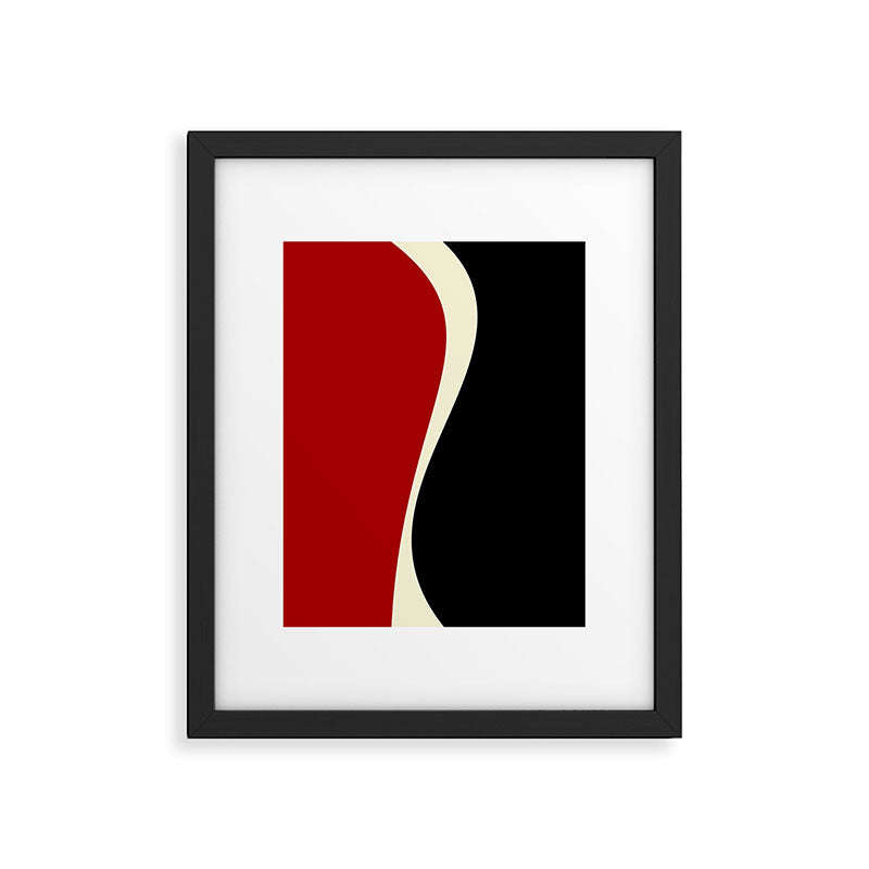Simple Waves 2 - Red & Cream Framed Art Print Gallery Image 6