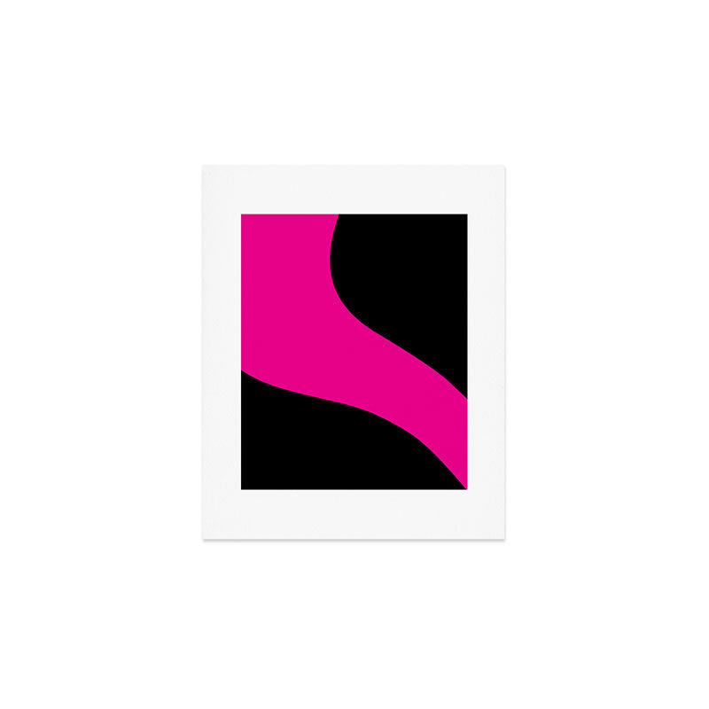 Simple Waves - Magenta and Black Art Print Gallery Image 1