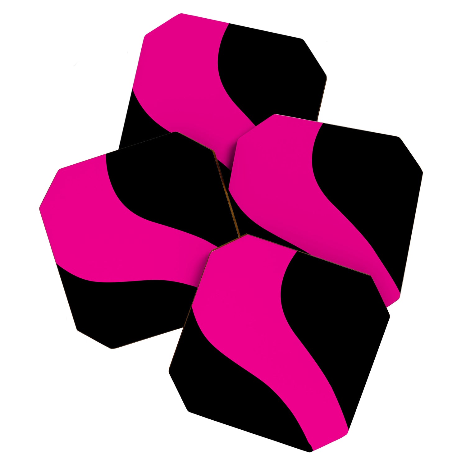 Simple Waves - Magenta and Black Coaster Gallery Image 1