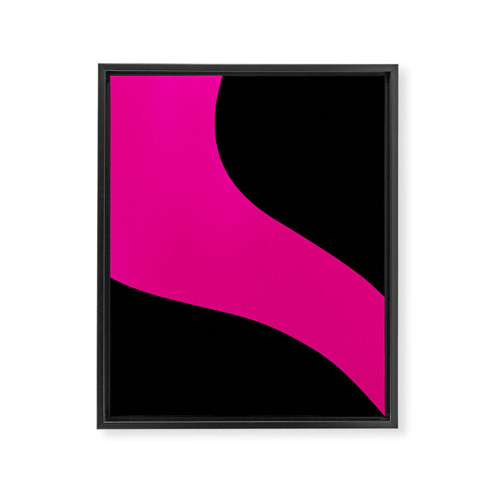 Simple Waves - Magenta and Black Framed Canvas Print Gallery Image 1