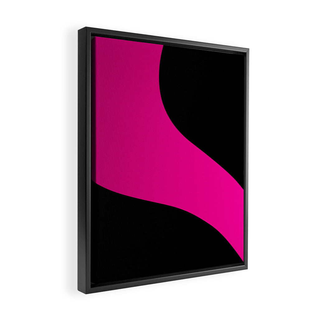Simple Waves - Magenta and Black Framed Canvas Print Gallery Image 2
