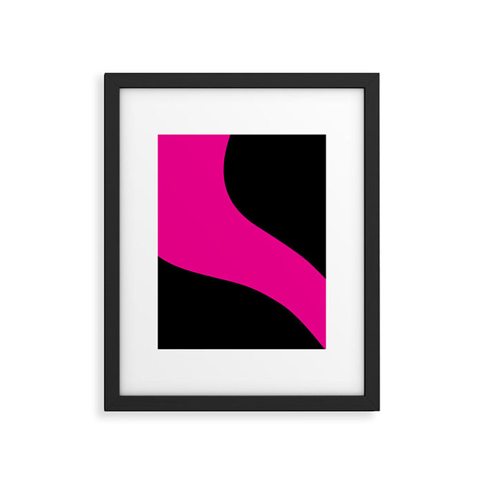 Simple Waves - Magenta and Black Framed Art Print Gallery Image 1