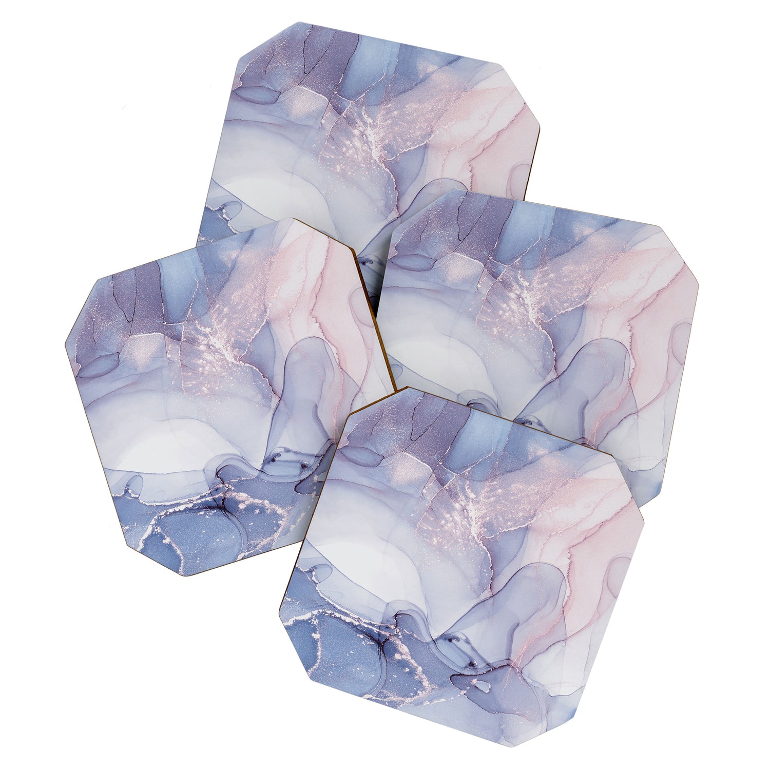 Abstract Blue Pink Purple Art Print By LandSartprints Coaster Gallery Image 1