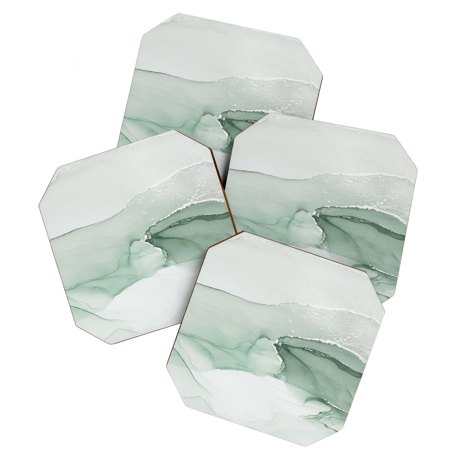Abstract Sage Green Art Print By LandSartprints Coaster Gallery Image 1
