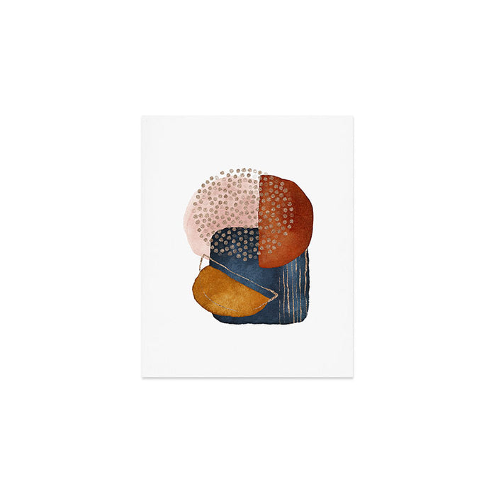 Abstract Terracotta, Navy Blue, Blush Pink, Art Print By LandSartprints  Art Print Gallery Image 1