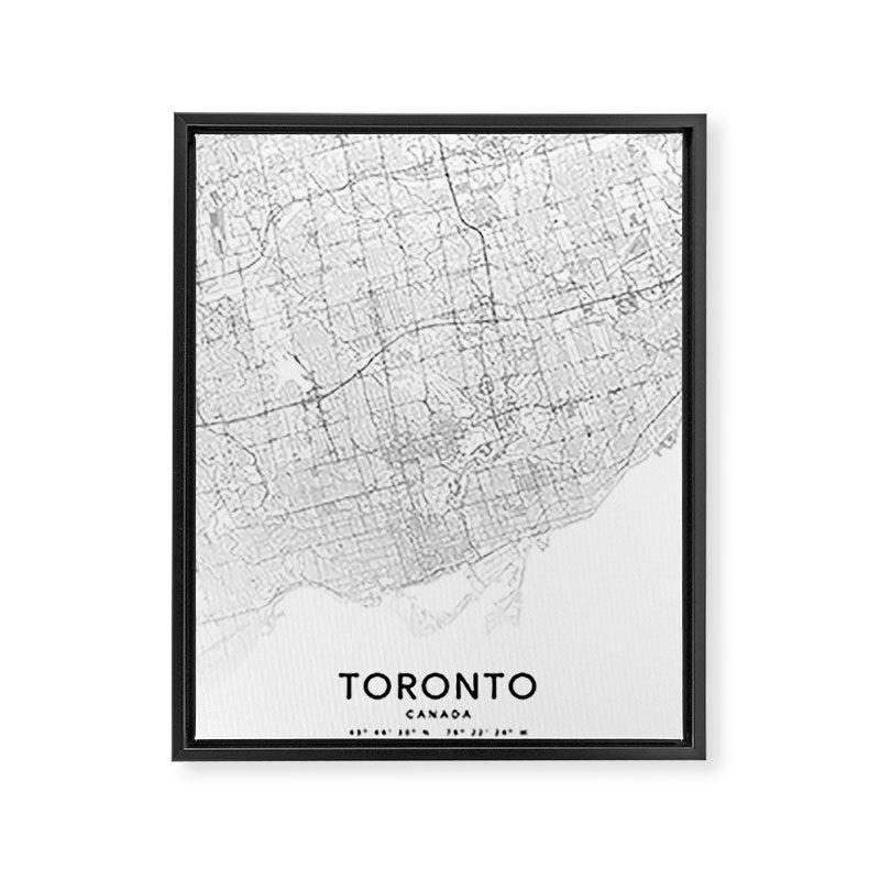 Toronto Map, Art Print By LandSartprints Framed Canvas Print Gallery Image 3