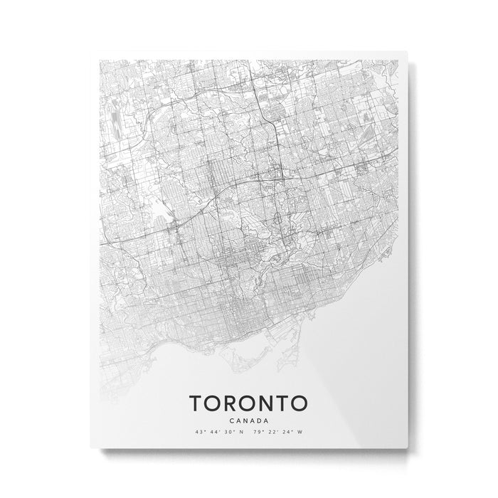 Toronto Map, Art Print By LandSartprints Metal Print Gallery Image 1