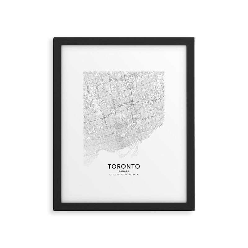 Toronto Map, Art Print By LandSartprints Framed Art Print