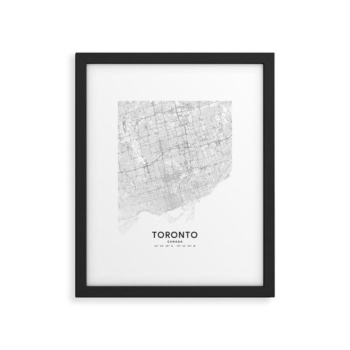 Toronto Map, Art Print By LandSartprints Framed Art Print Gallery Image 1