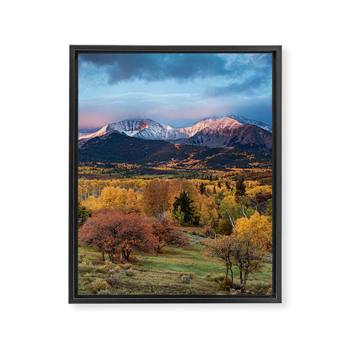 Colorado Mountain Sunrise Mt. Sopris Autumn Landscape Framed Canvas Print Gallery Image 1