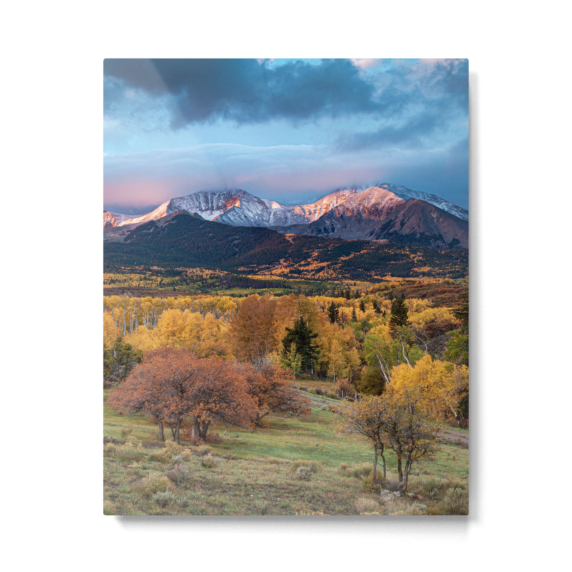 Colorado Mountain Sunrise Mt. Sopris Autumn Landscape Metal Print Gallery Image 4