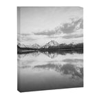 Grand Teton Black & White Wyoming National Park Oxbow Bend Landscape Canvas Print Gallery Image 3