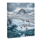 KIRKJUFELL MOUNTAIN & WATERFALL IN WINTER ICELAND LANDSCAPE Canvas Print Gallery Image 6