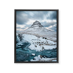 KIRKJUFELL MOUNTAIN & WATERFALL IN WINTER ICELAND LANDSCAPE Framed Canvas Print Gallery Image 6