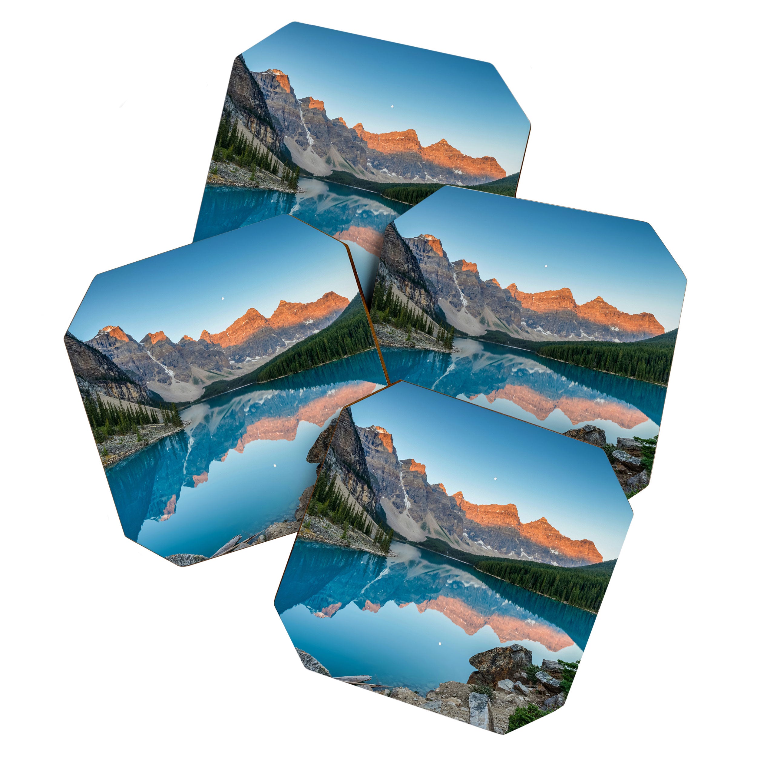 Moraine Lake Sunrise Banff National Park Canada Mountain Landscape Coaster Gallery Image 1