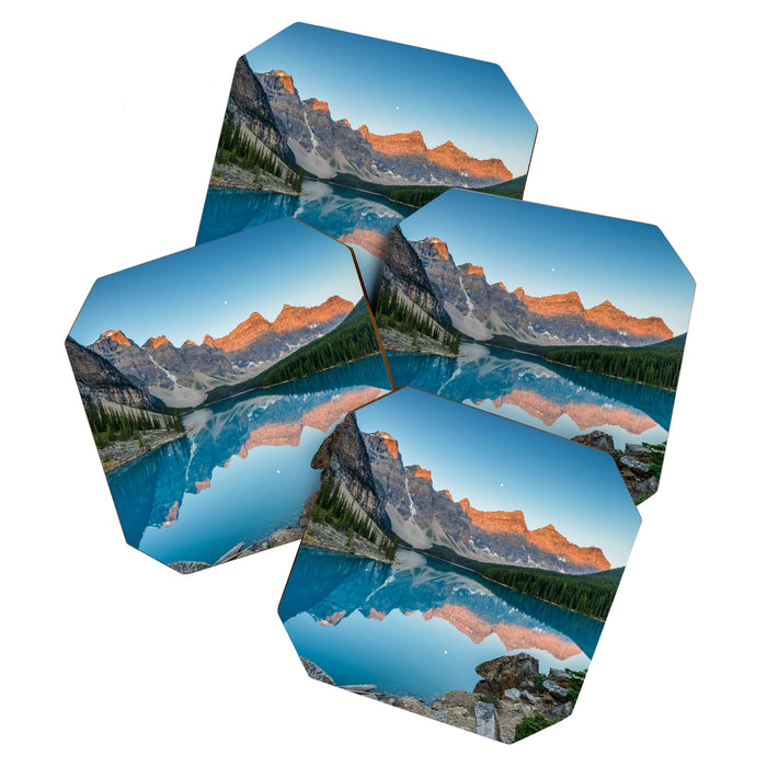 Moraine Lake Sunrise Banff National Park Canada Mountain Landscape Coaster Gallery Image 1