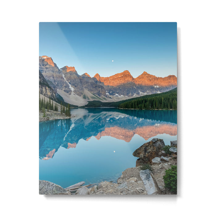 Moraine Lake Sunrise Banff National Park Canada Mountain Landscape Metal Print Gallery Image 1