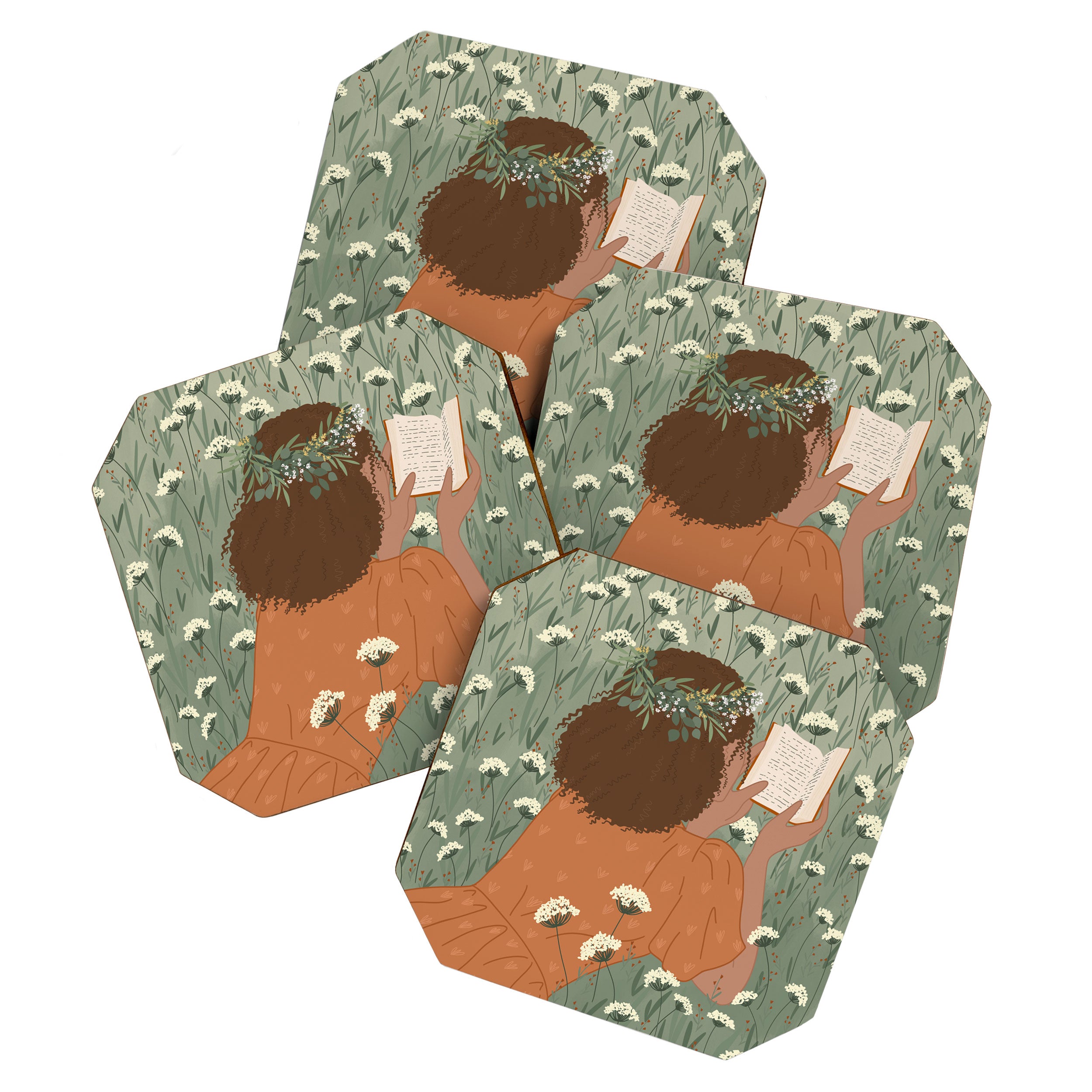 Autumn Meadow with a Good Book Coaster Gallery Image 1