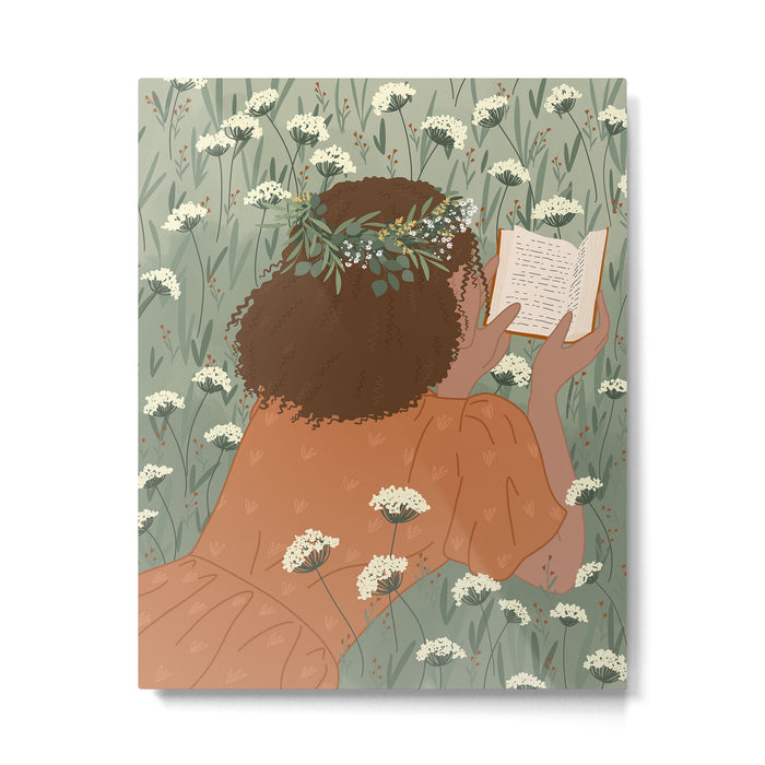 Autumn Meadow with a Good Book Metal Print Gallery Image 1