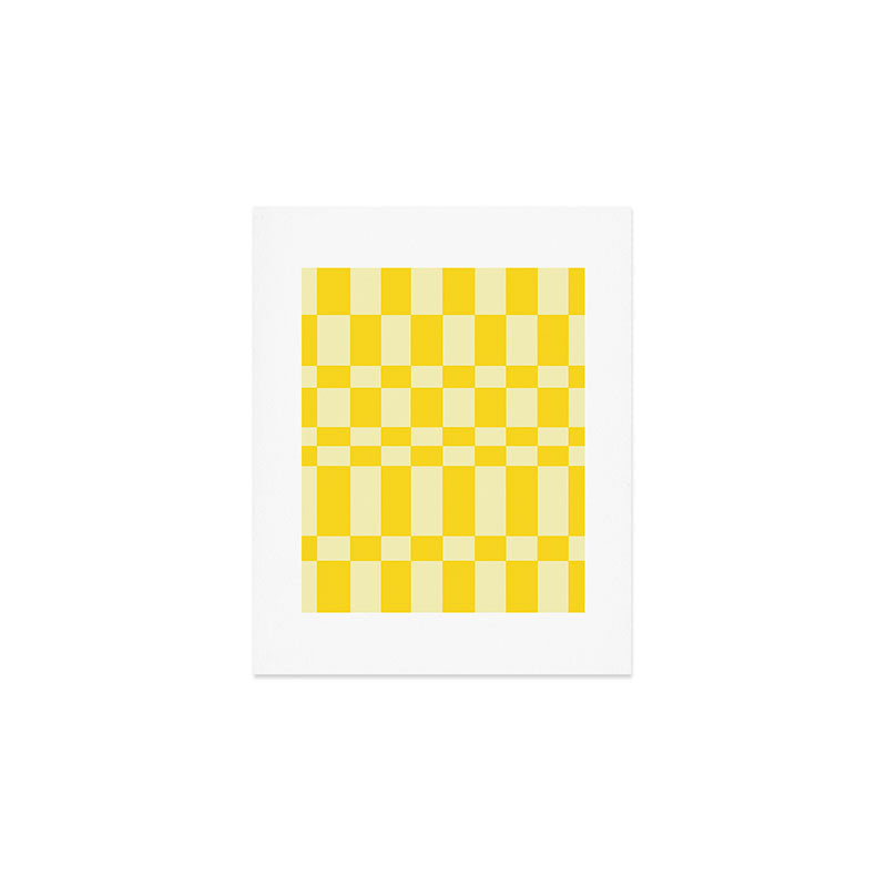 Bauhaus Series: Yellow Distorted Check Art Print Gallery Image 1