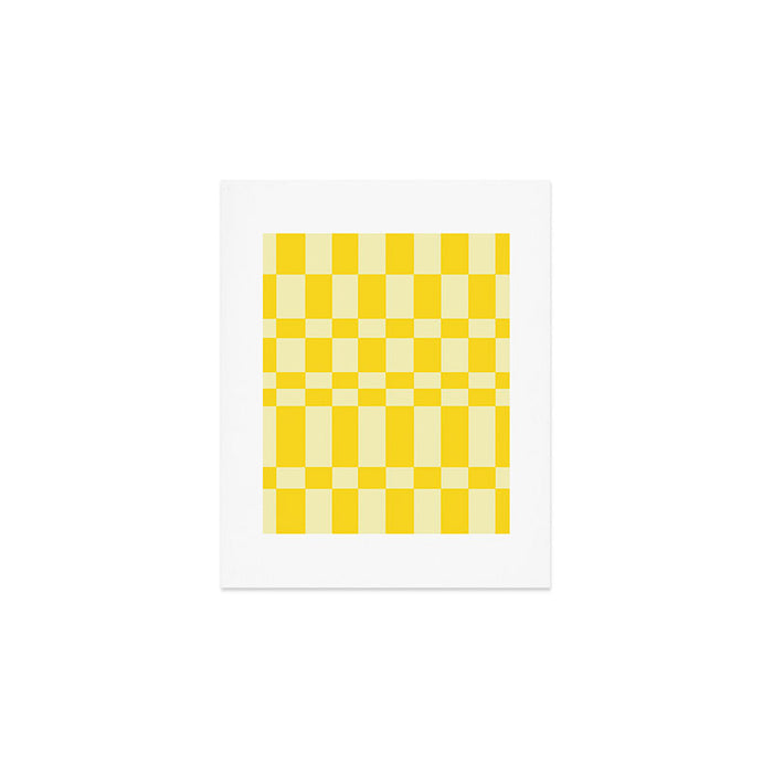 Bauhaus Series: Yellow Distorted Check Art Print Gallery Image 1