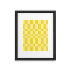 Bauhaus Series: Yellow Distorted Check Framed Art Print Gallery Image 6