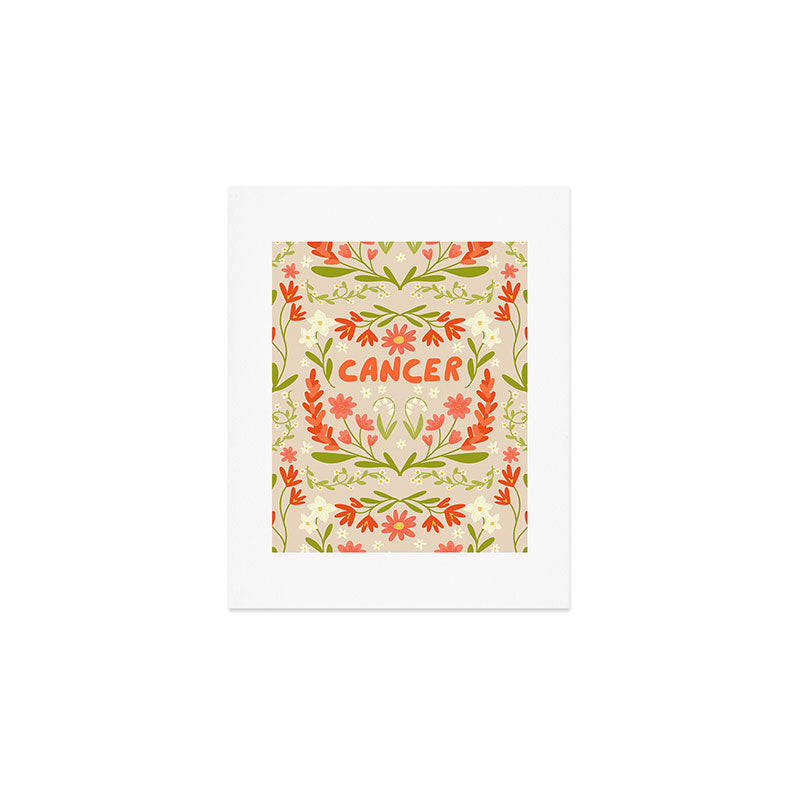 Cancer Retro Folk Art Art Print Gallery Image 1