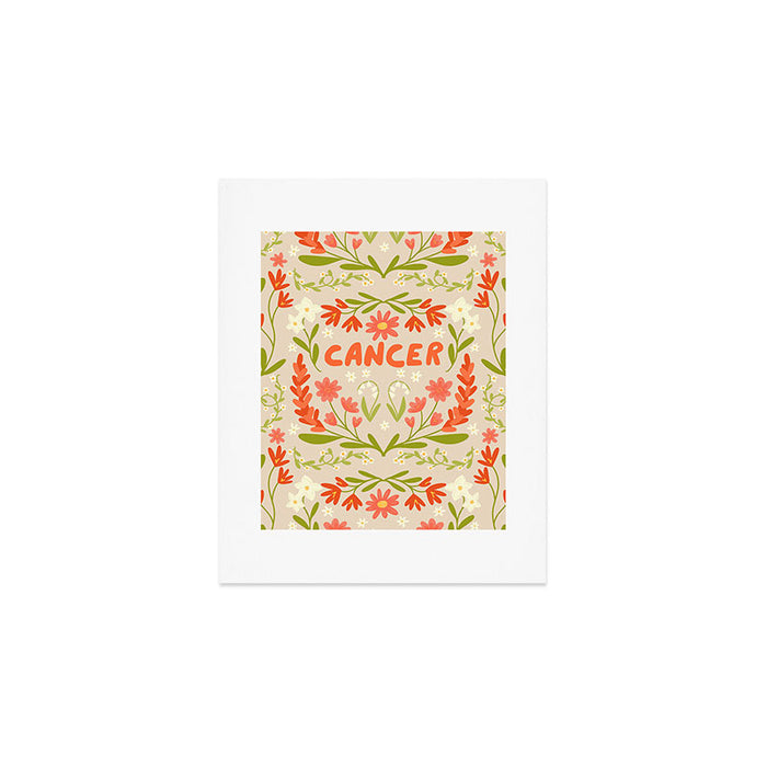 Cancer Retro Folk Art Art Print Gallery Image 1