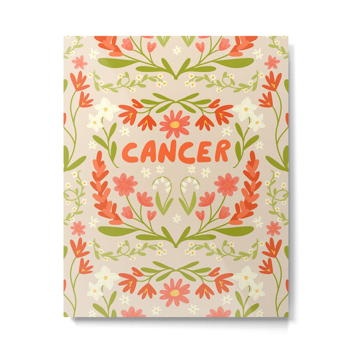 Cancer Retro Folk Art Metal Print Gallery Image 1