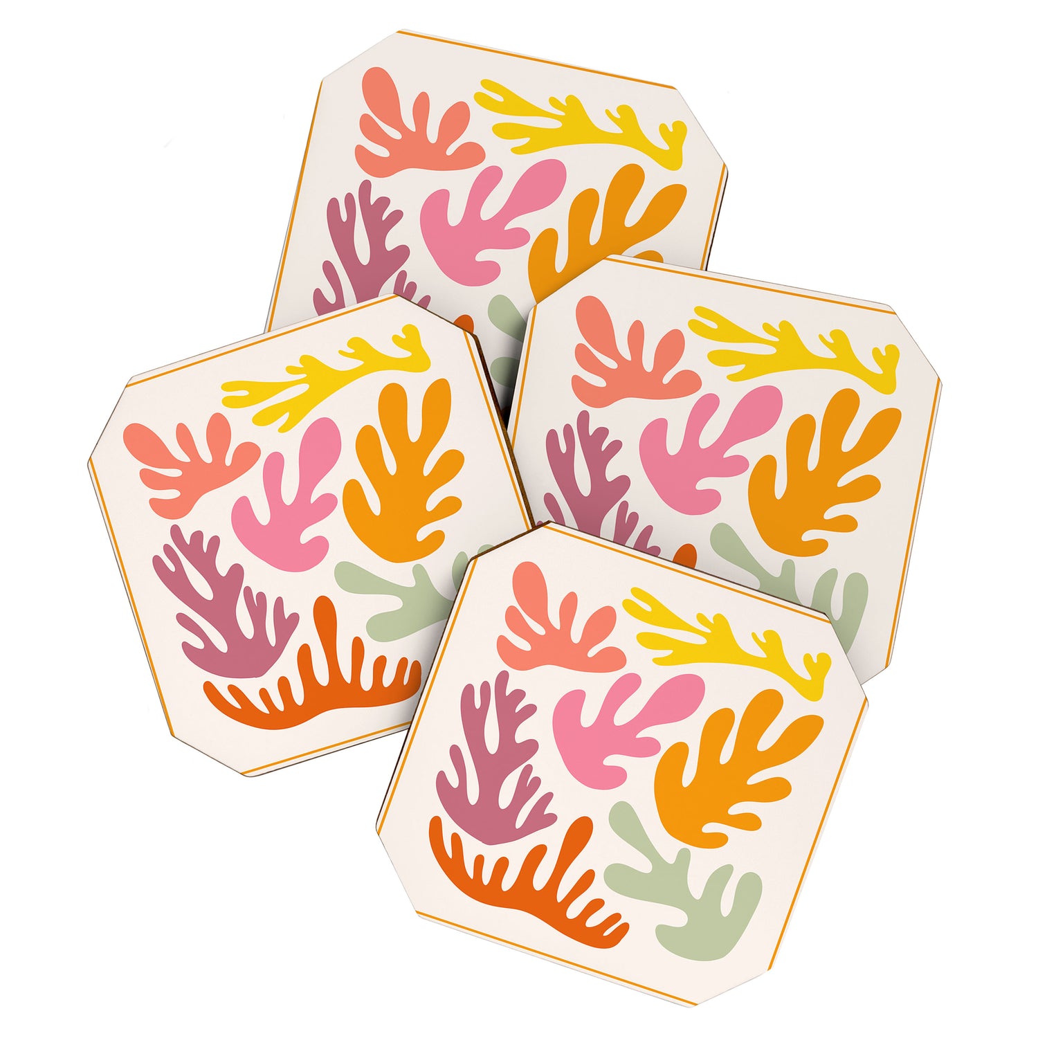 Candy Coral Matisse  Coaster Gallery Image 1