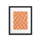 Coral Wavy Checkerboard Framed Art Print Gallery Image 6