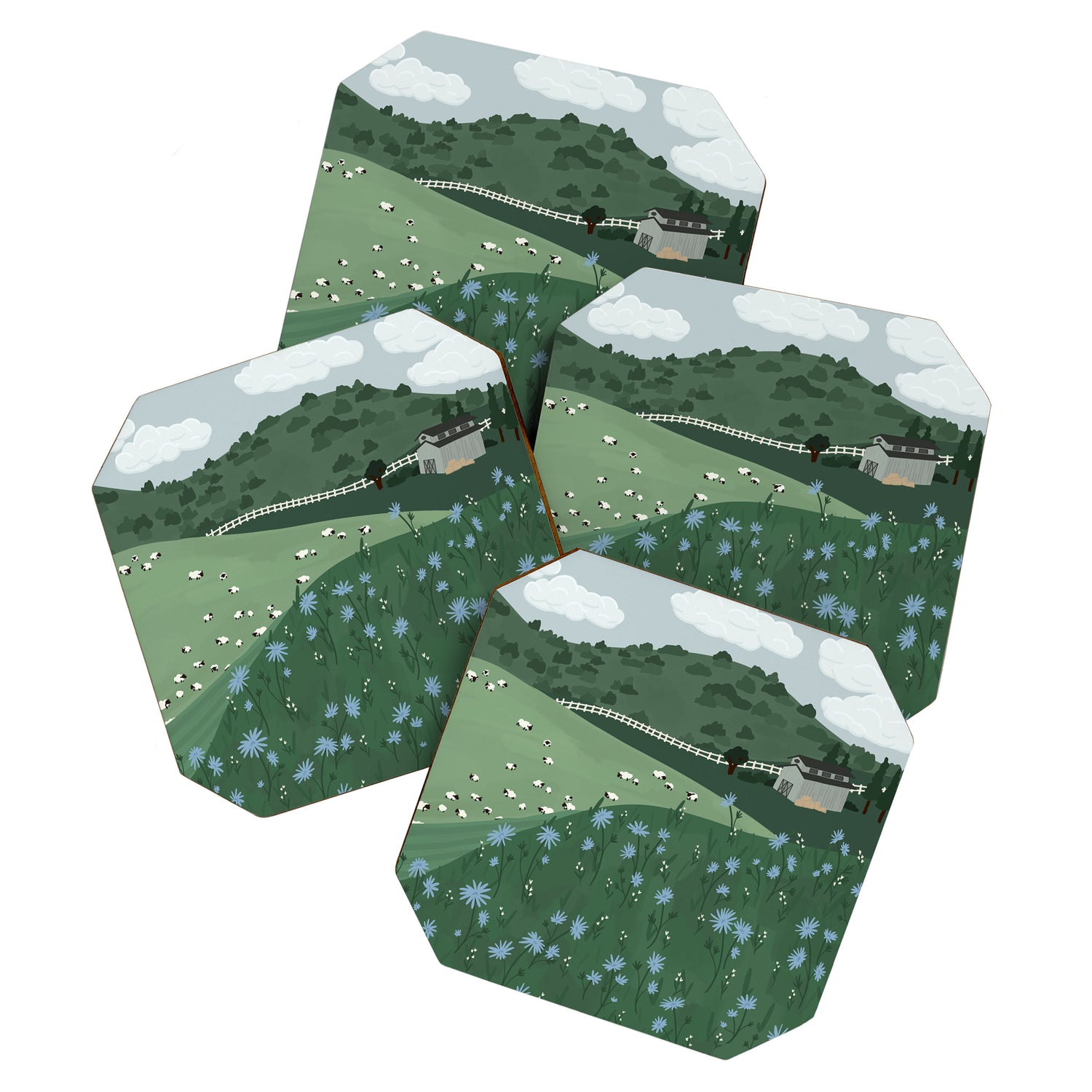 Countryside with Sheep Coaster Gallery Image 1