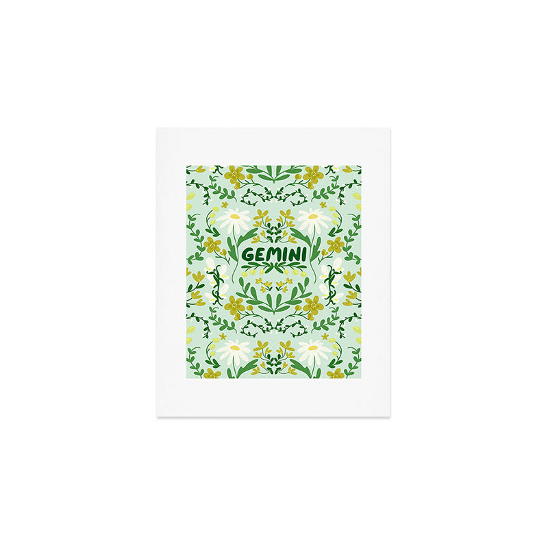 Gemini Retro Folk Art Art Print Gallery Image 1
