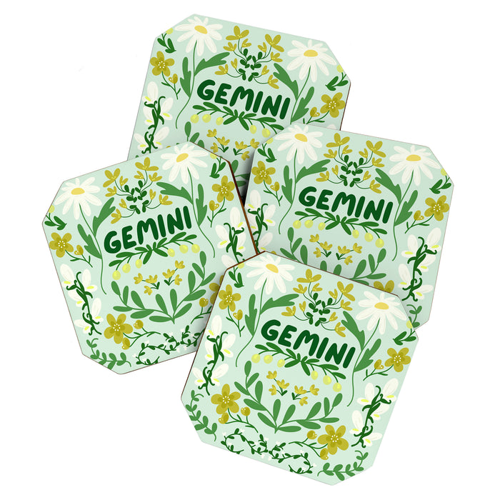 Gemini Retro Folk Art Coaster Gallery Image 1