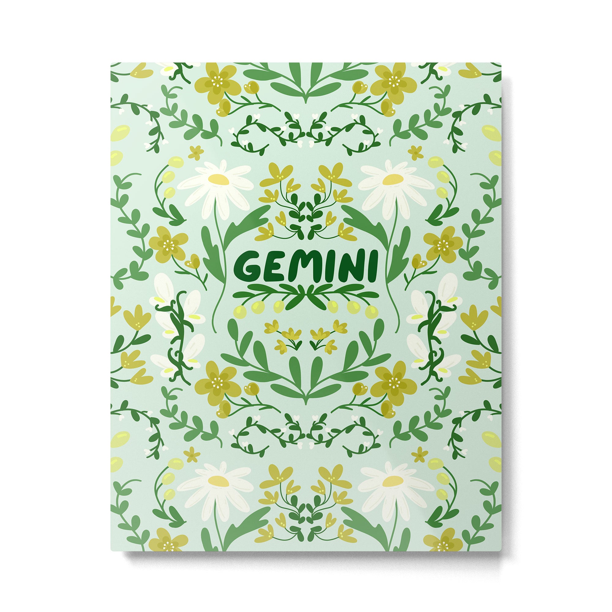 Gemini Retro Folk Art Metal Print Gallery Image 6