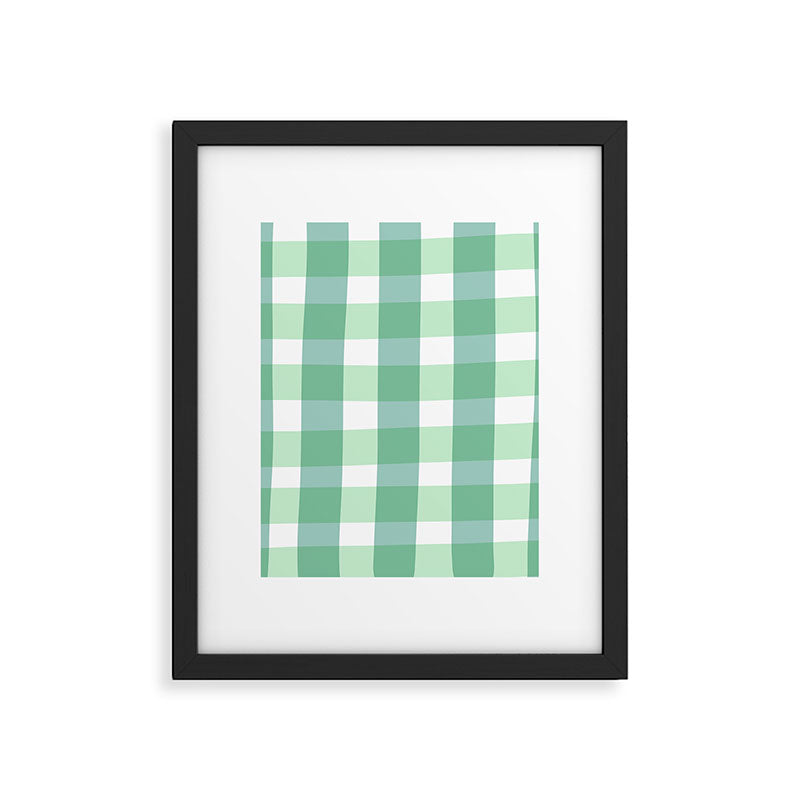 Green Gingham  Framed Art Print Gallery Image 6