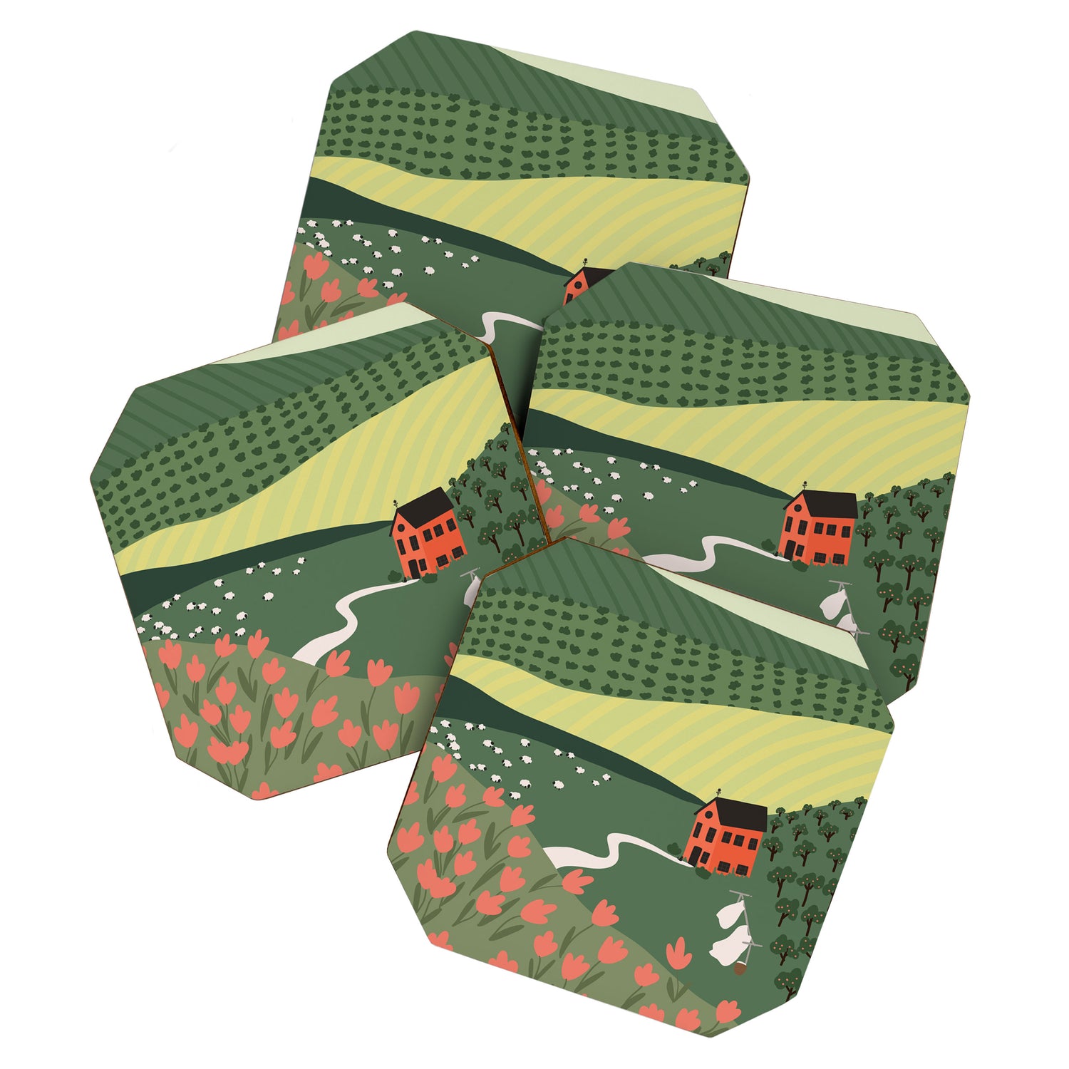 Idyllic Orchard Landscape Coaster Gallery Image 1