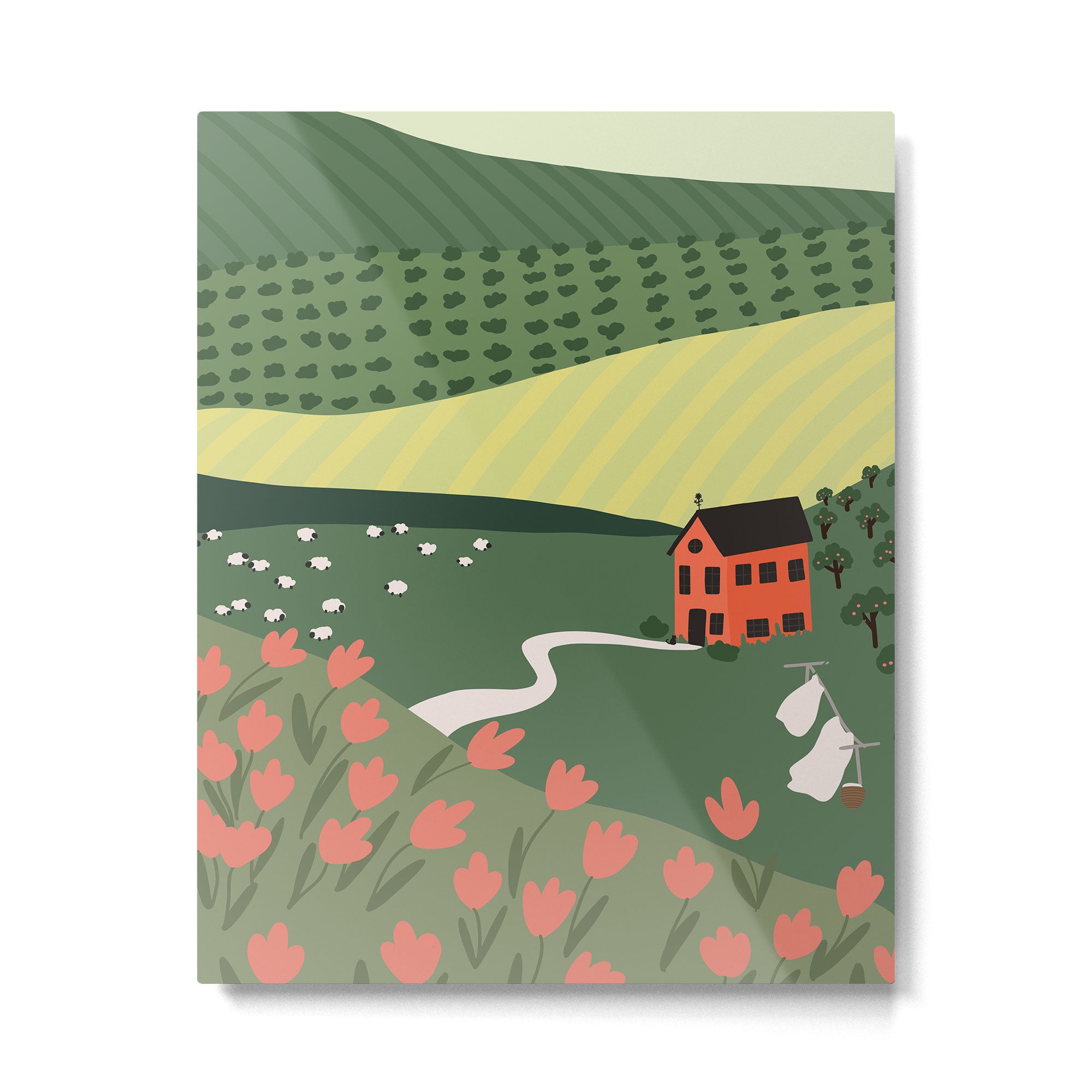 Idyllic Orchard Landscape Metal Print Gallery Image 6