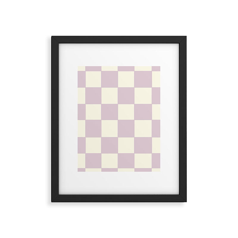 Lilac Check Pattern Framed Art Print Gallery Image 6