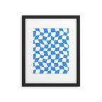 Ocean Blue Wavy Checkerboard  Framed Art Print Gallery Image 6