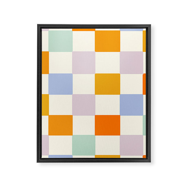 Rainbow Check Pattern Framed Canvas Print Gallery Image 8
