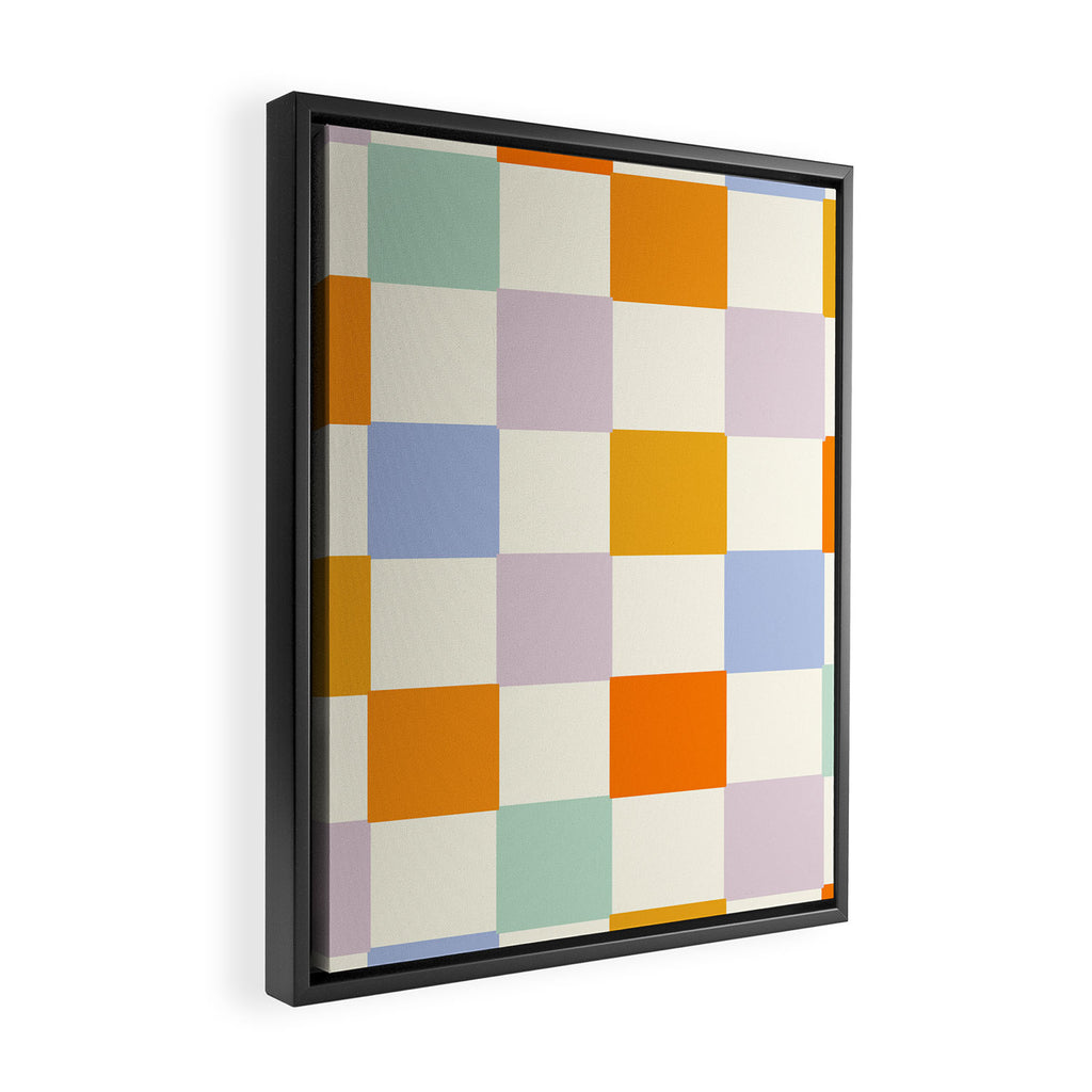 Rainbow Check Pattern Framed Canvas Print Gallery Image 2
