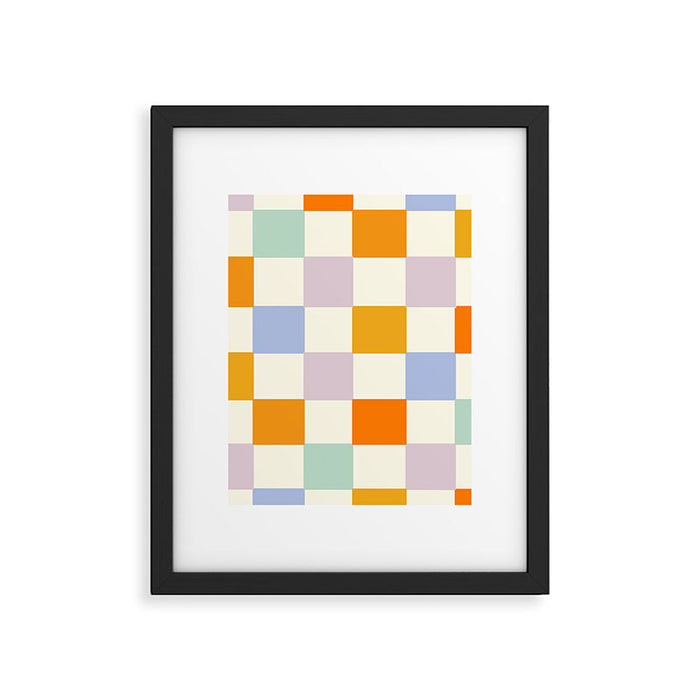 Rainbow Check Pattern Framed Art Print Gallery Image 1