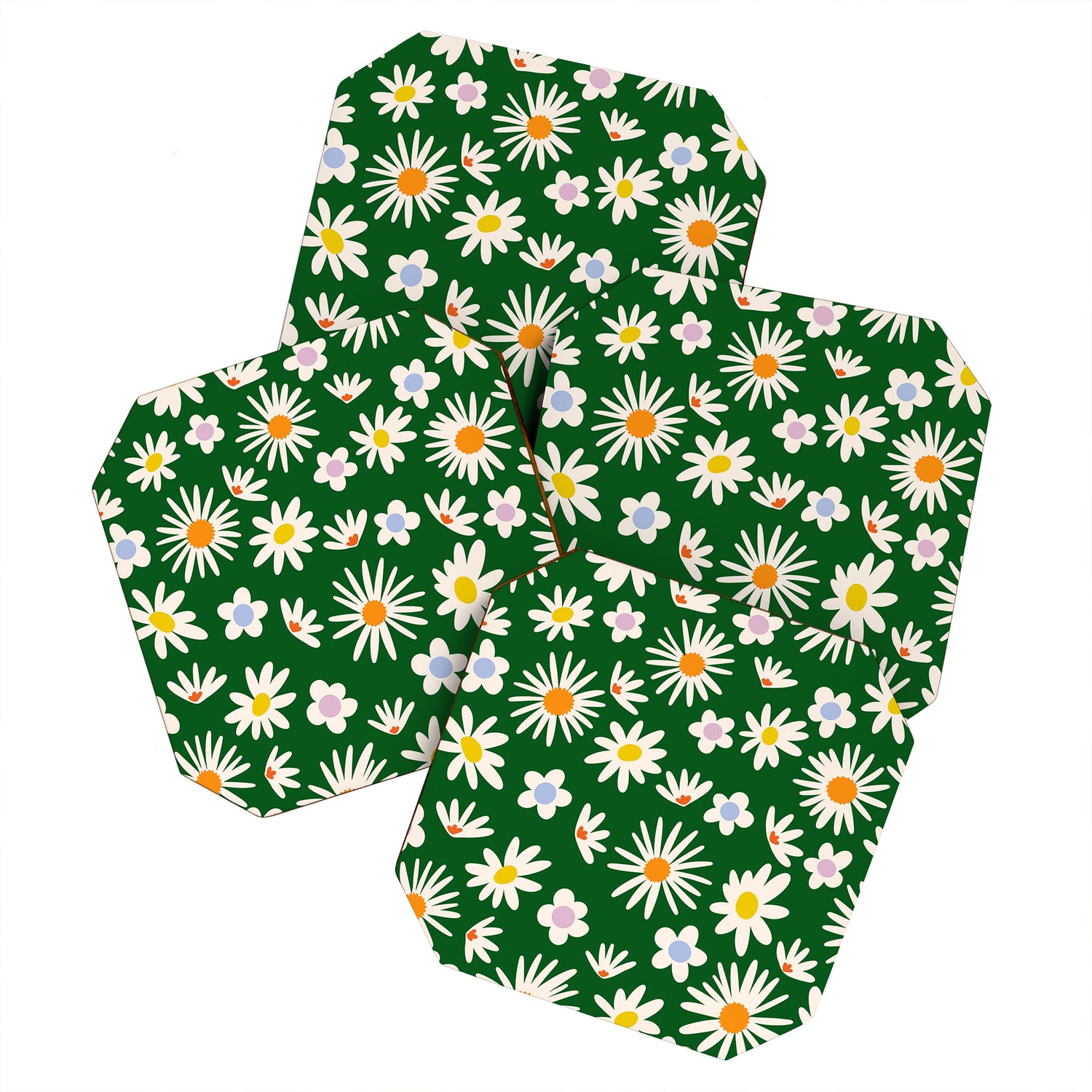 Rainbow Vintage Daisies Coaster Gallery Image 1