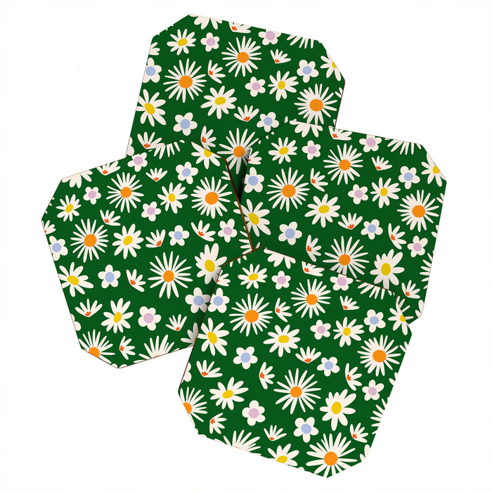 Rainbow Vintage Daisies Coaster Gallery Image 1