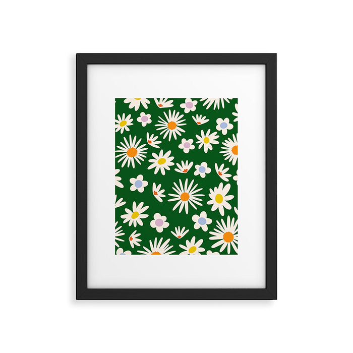 Rainbow Vintage Daisies Framed Art Print Gallery Image 1